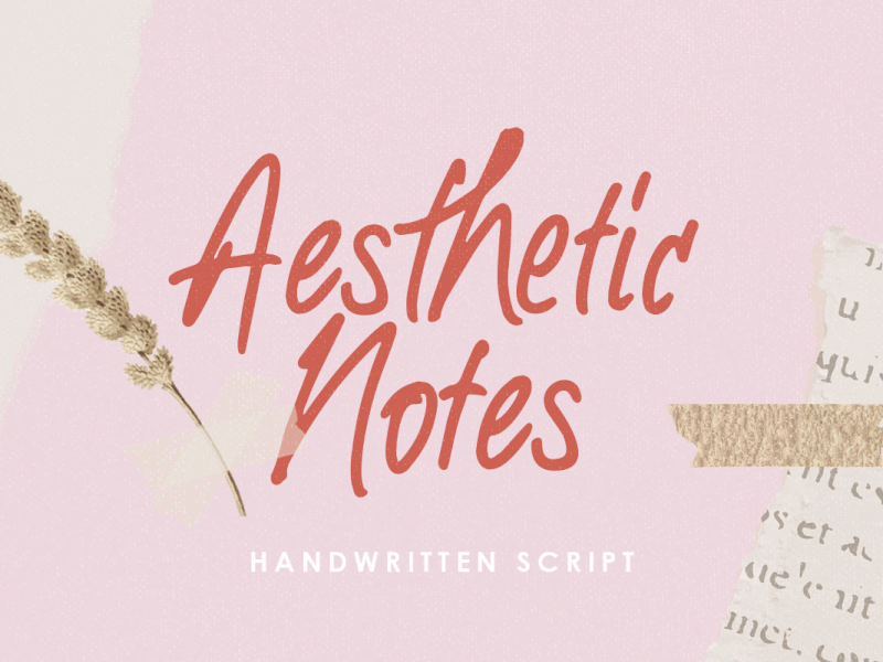 Aesthetic Notes - Handwritten Font cursive freebies