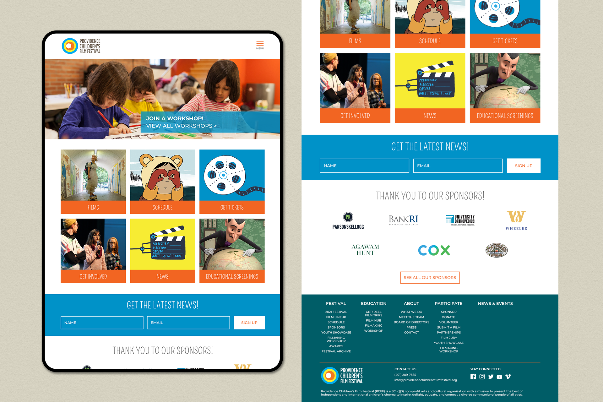 Example of Children's Film Festival website redesign