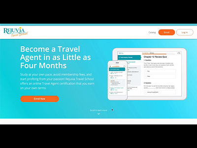 Rejuvia Travel School adobe xd desktop interface mobile interface ui user experience ux website design website layout