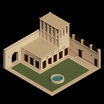 Old Palace 3d arabic architecture bahrain magicavoxel palace voxels