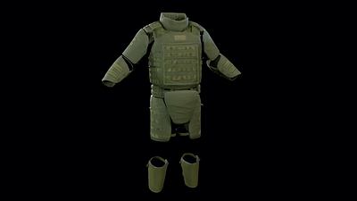 Assault heavy armor vest 3d 3dart 3dmodel character lowpoly slayver