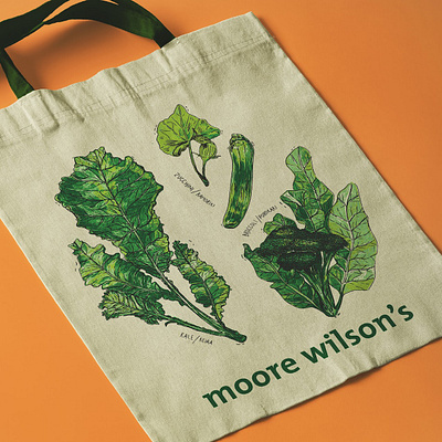 Vegetable Tote Bag: Moore Wilson's botanical botanical drawings botanical illustrations design drawings grocery drawings illustration leafy drawings plant drawings plant illustrations plants sketching tote bag vector vector illustration vegetable illustrations vegetables