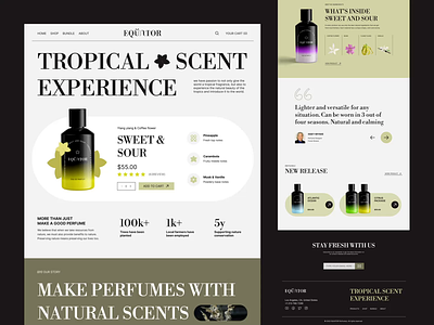 Equator - Landing Page agency brand branding design flower graphic design homepage illustration landingpage logo mockup nature ocean perfume tropical ui ux vector web design website