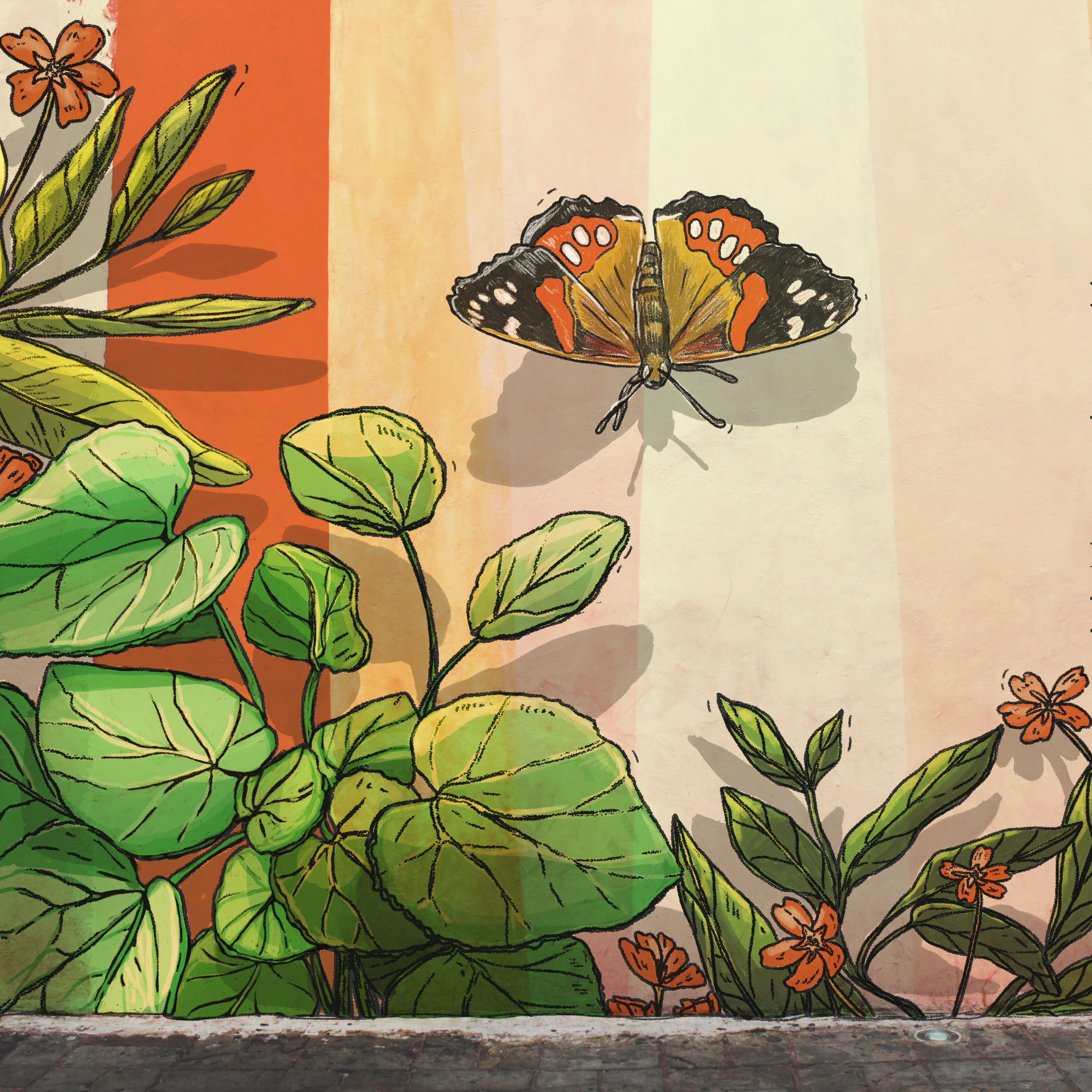 Example of Red Admiral – Mural