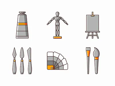 Art and craft illustrations acrylic anatomy art brush artist brush carving color easel figure knife manikin painting palette pigment sculpture studio workshop