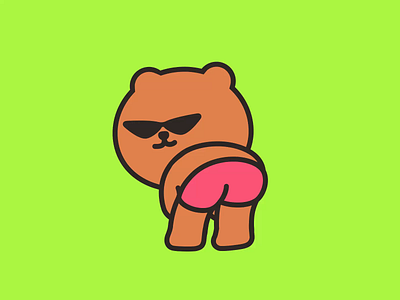 烧烧熊动感扭臀 ae animation bear buttock character illustration sense twist