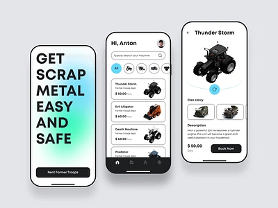 Farmer Troops — App for Renting Agricultural Machinery aftereffects agriculture animation app design farmer troops figma design figmadesign machinery minimalistic mobille app motion graphics stop war in ukraine typography ui ui design uiux ukraine user interface user interface design