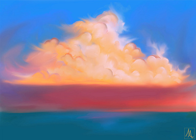 Clouds clouds digital art environment illustration nature study procreate