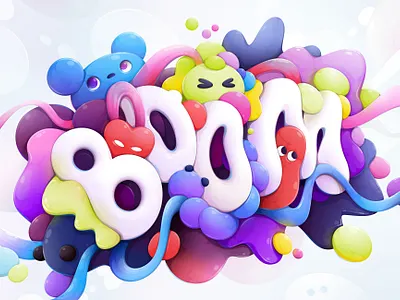Boom abstract cartoon character concept design illustration vector zutto