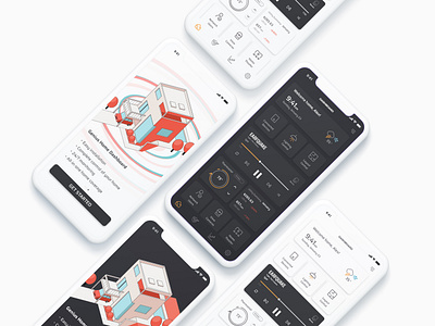 DailyUI Home Monitoring Dash app dailyui dailyui021 dashboard design digital art home monitoring dash illustration illustrator isometric mobile musicplayer onboarding smarthome thermostat ui ui design ux vector xd