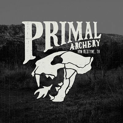 Primal Archery Logo art branding design drawing fishing graphic design hand lettering hunting illustration illustrator logo outdoors procreate skull typography vector wildlife