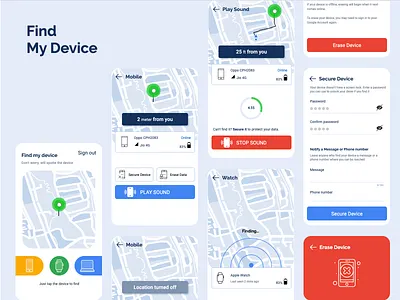 Find my device colorfull ui creative creative app google mobile ui simple workflow ui user friendly ui ux