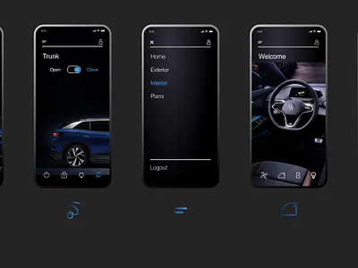 Hi-Fidelity Mockups / VW ID Concept app 3d branding graphic design mockups ui visual design