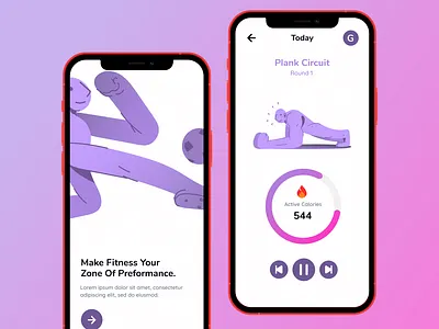 Zone fitness app branding design fitness illustration ui ux web design zone