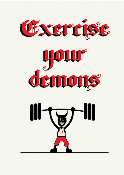 Exercise Your Demons branding design graphic design illustration logo poster typography vector