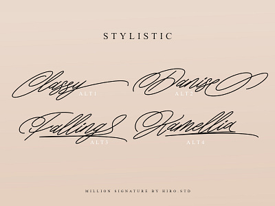 Million Signature - Monoline Stylish Script embroidery