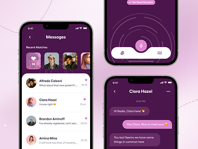 Friendzy - Message, Chat & Voice Note app chat couple dating app design friends illustration ios lifestyle love match message minimal mobile app modern social ui ui design ux voice note