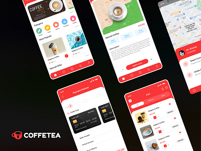 CoffeeTea App Design branding design designing ui