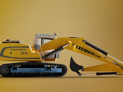 EXCAVATOR MOCKUP 3d branding contruction design excavator graphic design logo mockup