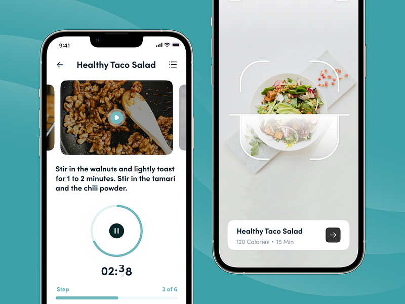 Recipely - Scanning Food & Cooking Timer app cooking delivery design food healthy illustration instructions ios meal minimal mobile app nutrition recipe scanning timer ui ui design ux video