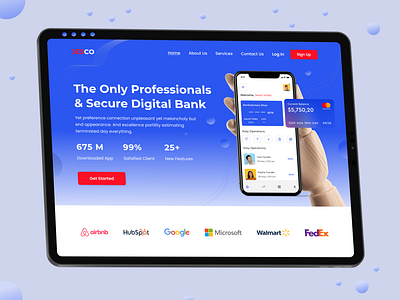 Digital Banking Website Landing Page Design banking landing page banking website design digital banking digital banking website landing page design mobail banking online banking ui ui design ui ux user experience design user interface design ux design web design website design