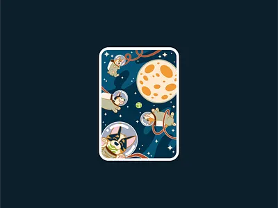 Lunartics astronauts branding cartoon corgi corgis design dogs graphic design illustration lunar moon outer space space stars