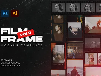 Film Frame Creator Vol.2 35mm 90s canon editable filmframe fujifilm hujifilm kodak mockup retro template vintage