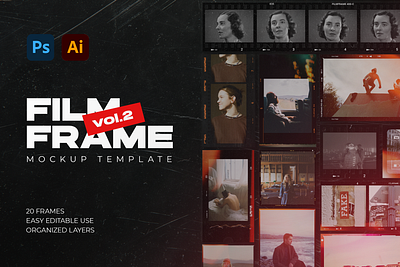 Film Frame Creator Vol.2 35mm 90s canon editable filmframe fujifilm hujifilm kodak mockup retro template vintage