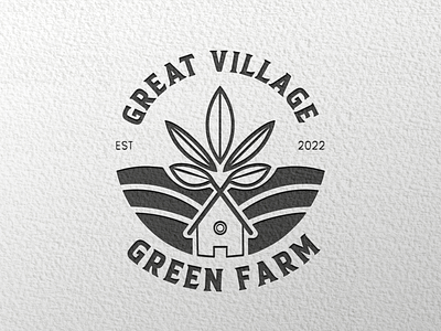 A logo for an organic hemp farm - Great Village Green Farm branding design graphic design logo