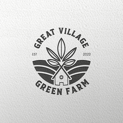 A logo for an organic hemp farm - Great Village Green Farm branding design graphic design logo