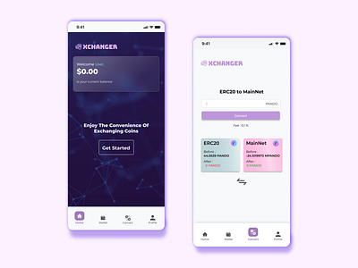 XChanger App bitcoin crypto crypto app crypto exchange cryptocurrency ex design exchange exchange mobile mobile app ui ui design ui ux design ui ux designer uiux