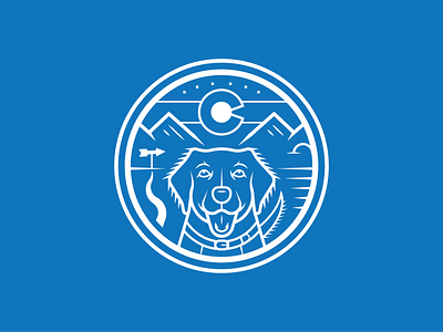 Mountain Pup colorado dog illustration labrador retriever logo mountain pet