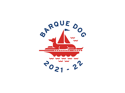 Barque Dog Pet Supplies barque boat dog icon illustration logo pet sailboat