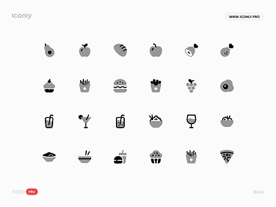 Food category, Bulk style! burger design drink flat icon food icon icondesign iconly iconly pro iconography iconpack icons iconset ui