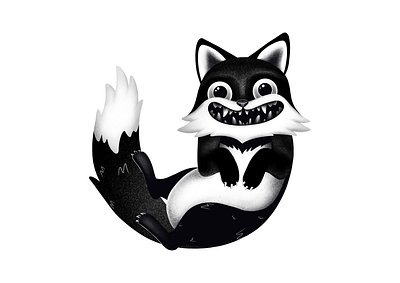 Fox 🦊 666moongod666 animals black and white cartoon character design cute design drawing fox graphic design illustration procreate