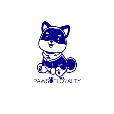 pawsofloyalty logo! blue dog dog dog logo logo logo design minimal logo minimalist pet