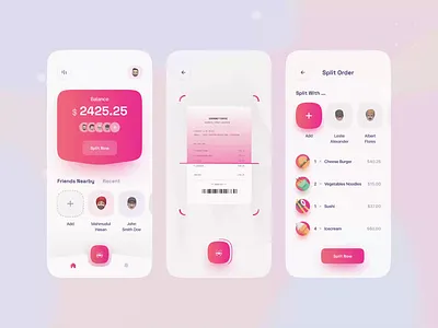 Split Bill - Mobile App UI Design Animation animation app app animation app interaction app ui design bill app devignedge finance full app interaction mhmanik02 split bill app trends 2023 ui ui animation ui design uidesign