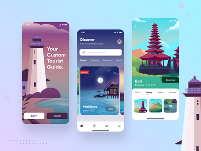Travel booking app animation app design illustration ui ux