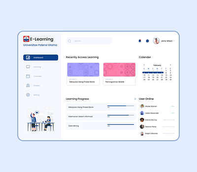 Redesign E-Learning Potensi Utama University design typography ui ux weblanding