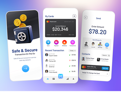 Financial Wallet App - Lite Version 2021 trend app design banking app finance finance app finance trend financial wallet fintech app glassmorphism mobile mobile app money transfer app trendy design uidesign uiux