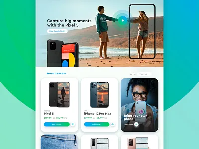 Cox ecommerce grid mobile phones shop telecom ui web design
