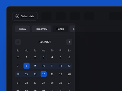 Custom date picker component button component cta dark dark mode date date picker days design system mode monday picker product design reminder schedule sheet system time web design week