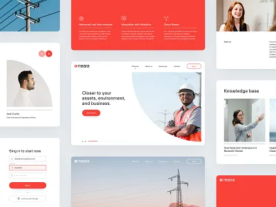 Neara Website branding corporate design desktop neara powerlines red ui ui design web design website