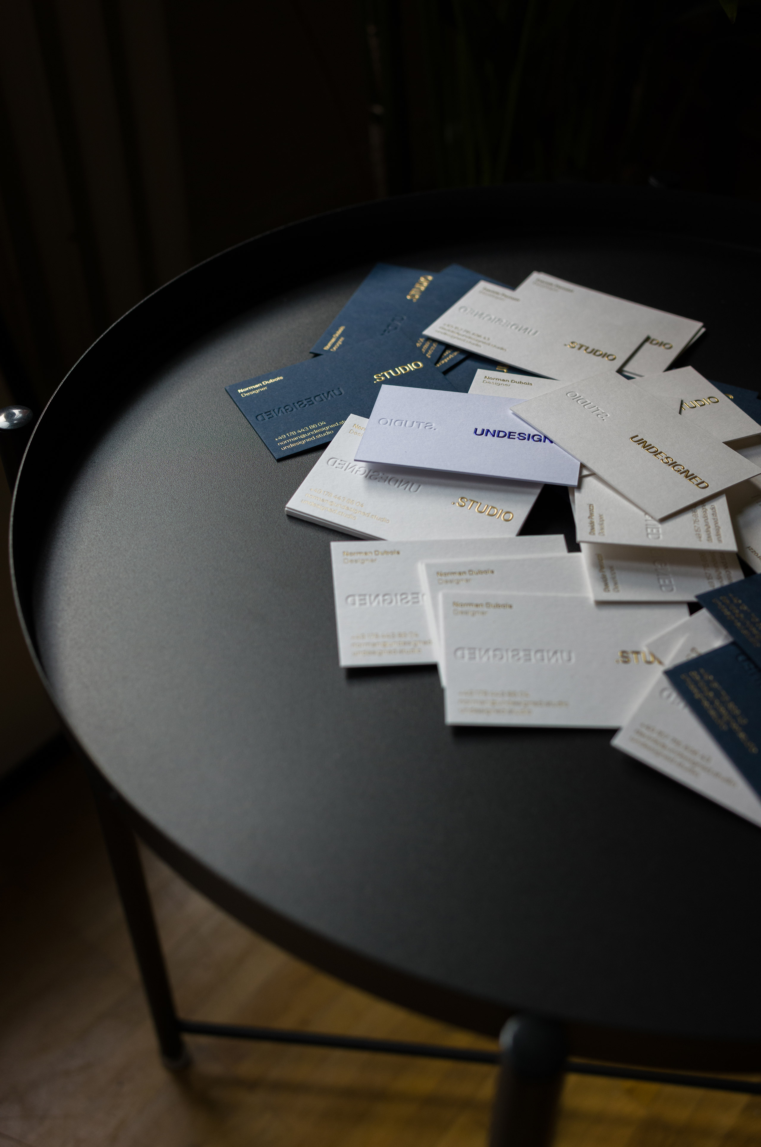 UNDESIGNED - Visual Identity business cards colorplan foil letterpress paper print finishing printing