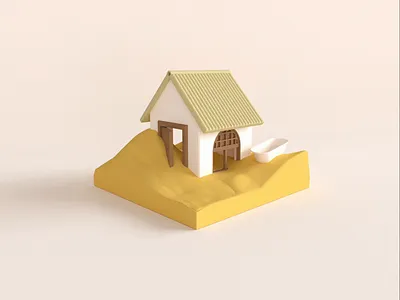 Cinema 4D: Namibian House 3d 3danimation c4d cinema4d illustration motion graphics vector
