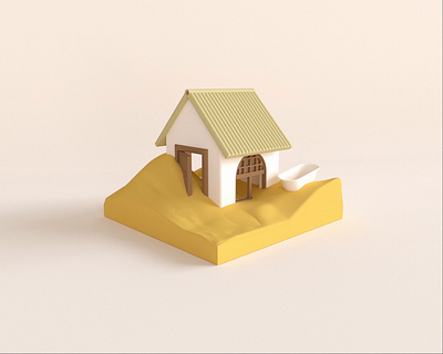 Cinema 4D: Namibian House 3d 3danimation c4d cinema4d illustration motion graphics vector