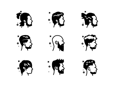 Hairstyle avatar hair icons man profile trim