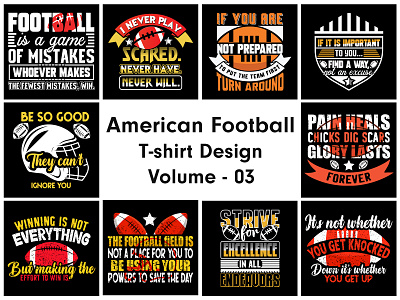 American Football T Shirt Design Bundle by Ruku Moni on Dribbble