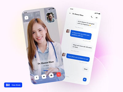 Online Medical Health & Doctor Appointment App app branding case study chat design doctor appointment free ui health health fitness app health app illustration medical message messaging online consultation redesign ui ui kit ux video call