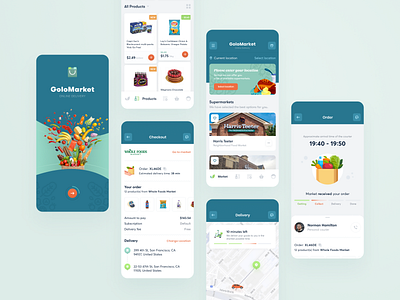 GoloMarket - UI Map app dashboard design eat eating food food app food delivery app food delivery application food design food order illustration interface mobile app product toglas uber ui ux